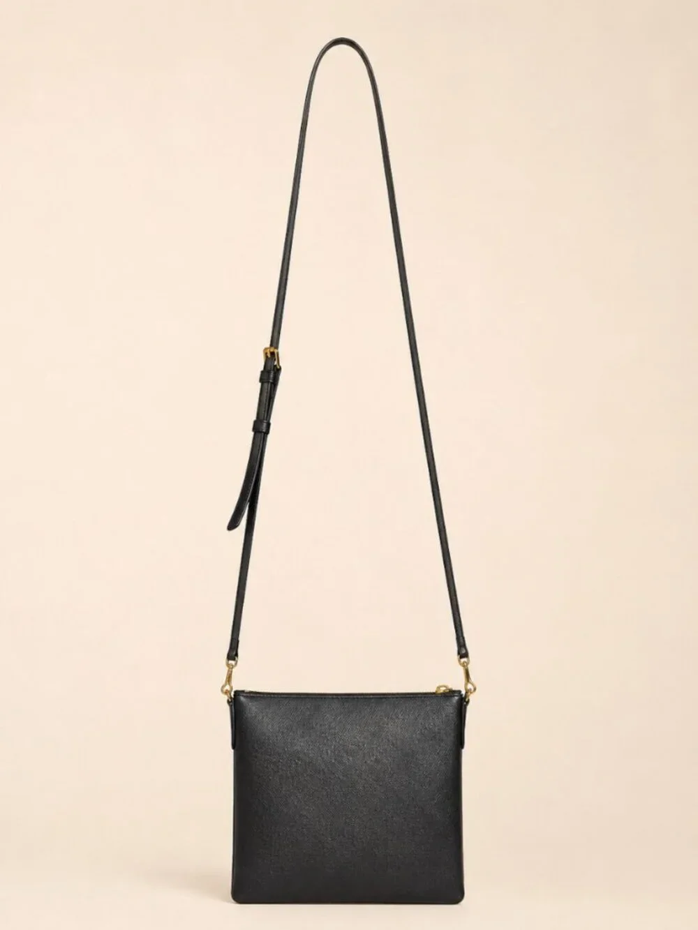 Coach Kitt Crossbody Messenger Bag Black Crossgrain Leather 59975